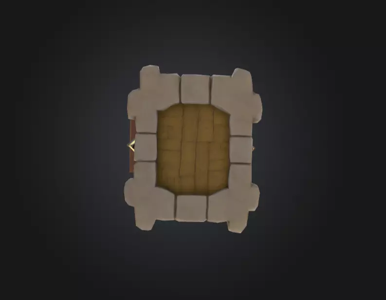 Stylized Medieval House Low-poly 3D model_14