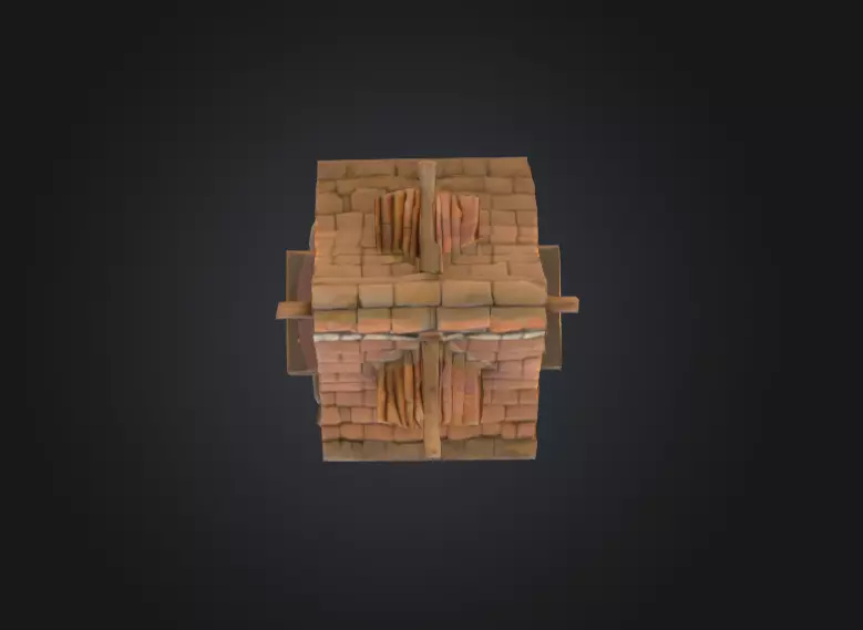 Stylized Medieval House Low-poly 3D model_13