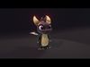 Black Baby Dragon 3D Character with Audio Unity Unreal Ready Low-poly 3D model_1