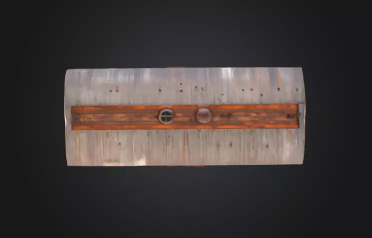 Abandoned Wooden Train Carriage Low-poly 3D model_10