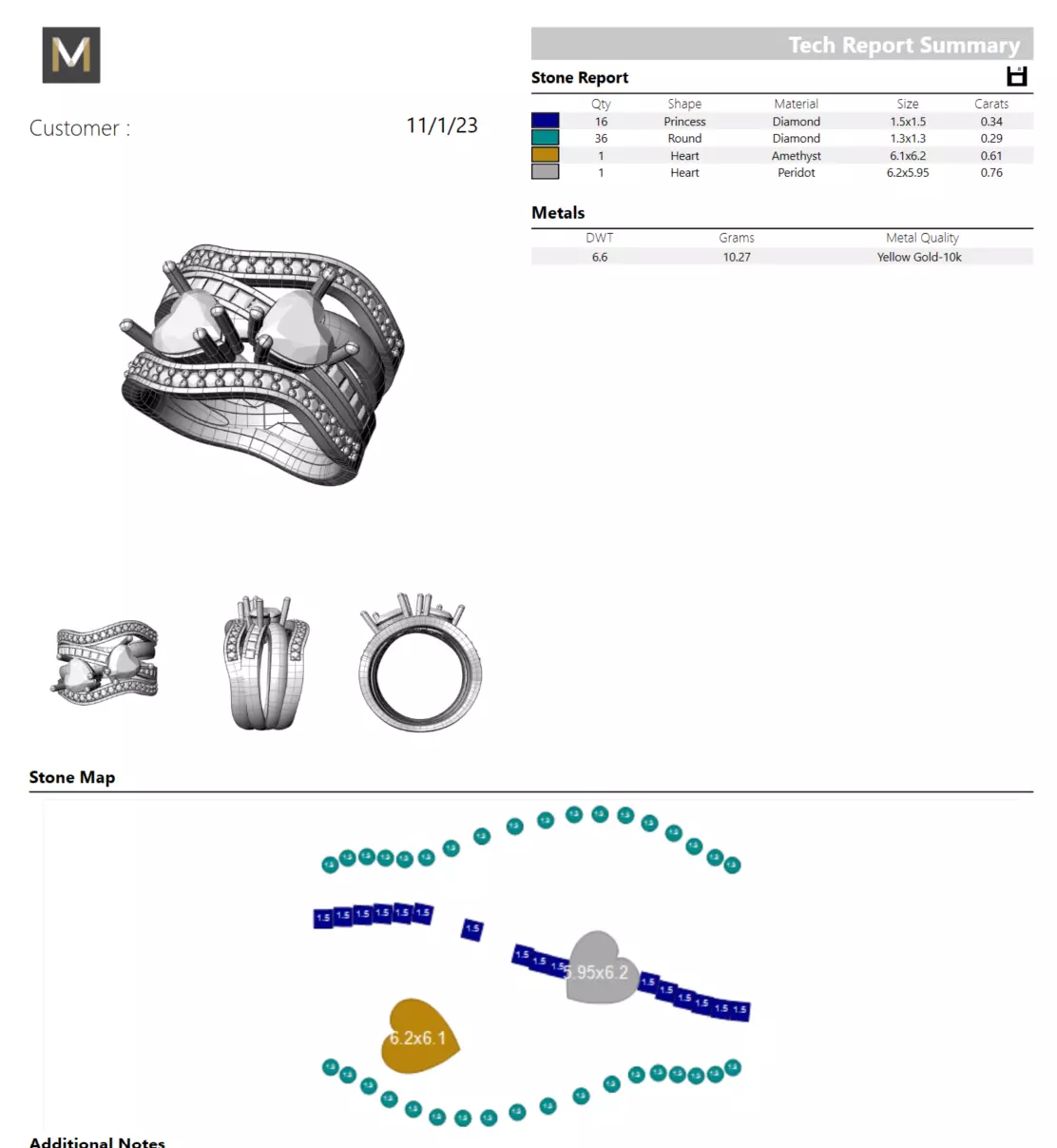 Double heart ring with channel set and grain set diamonds 3D print model_4