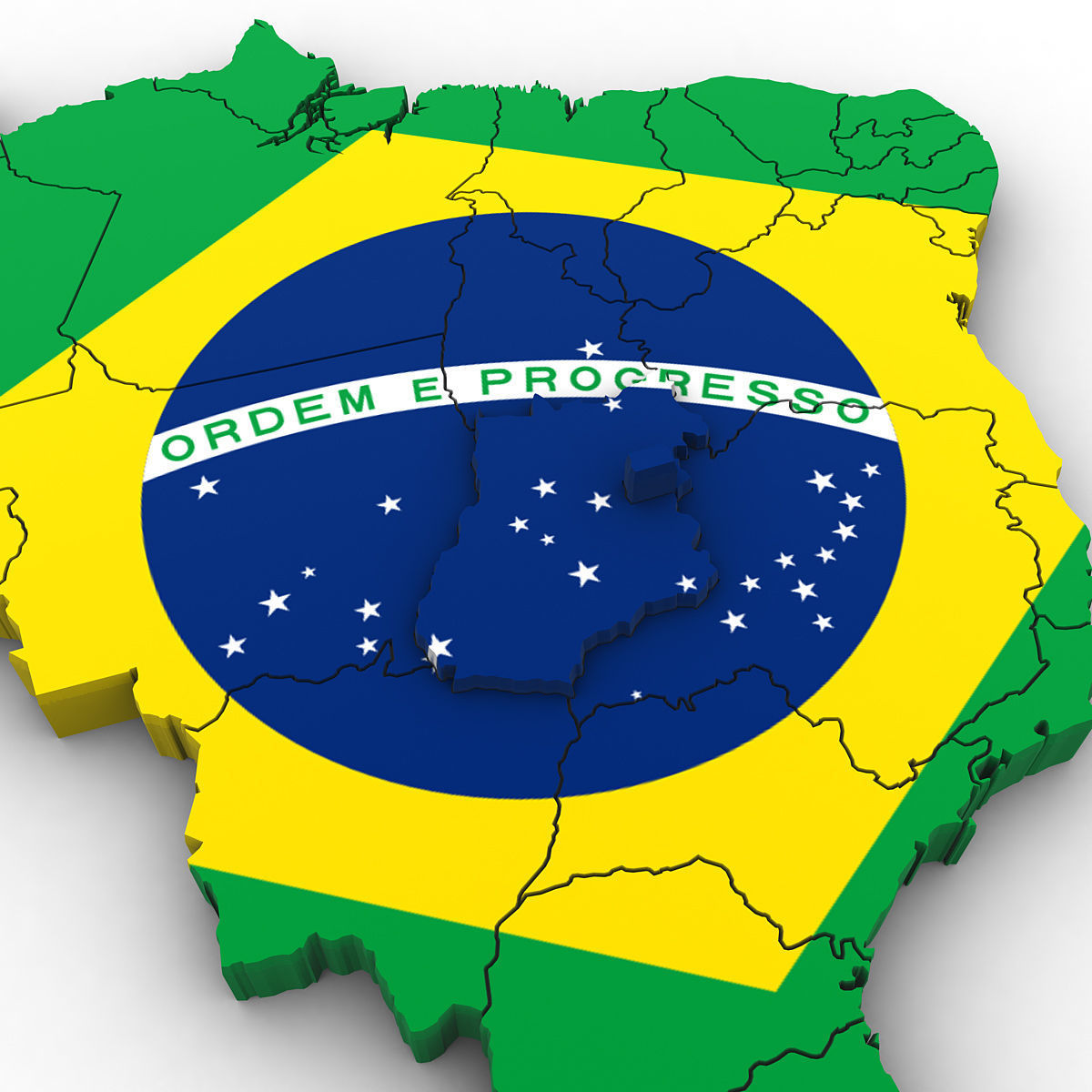 3d Political Map of Brazil 3D model_6