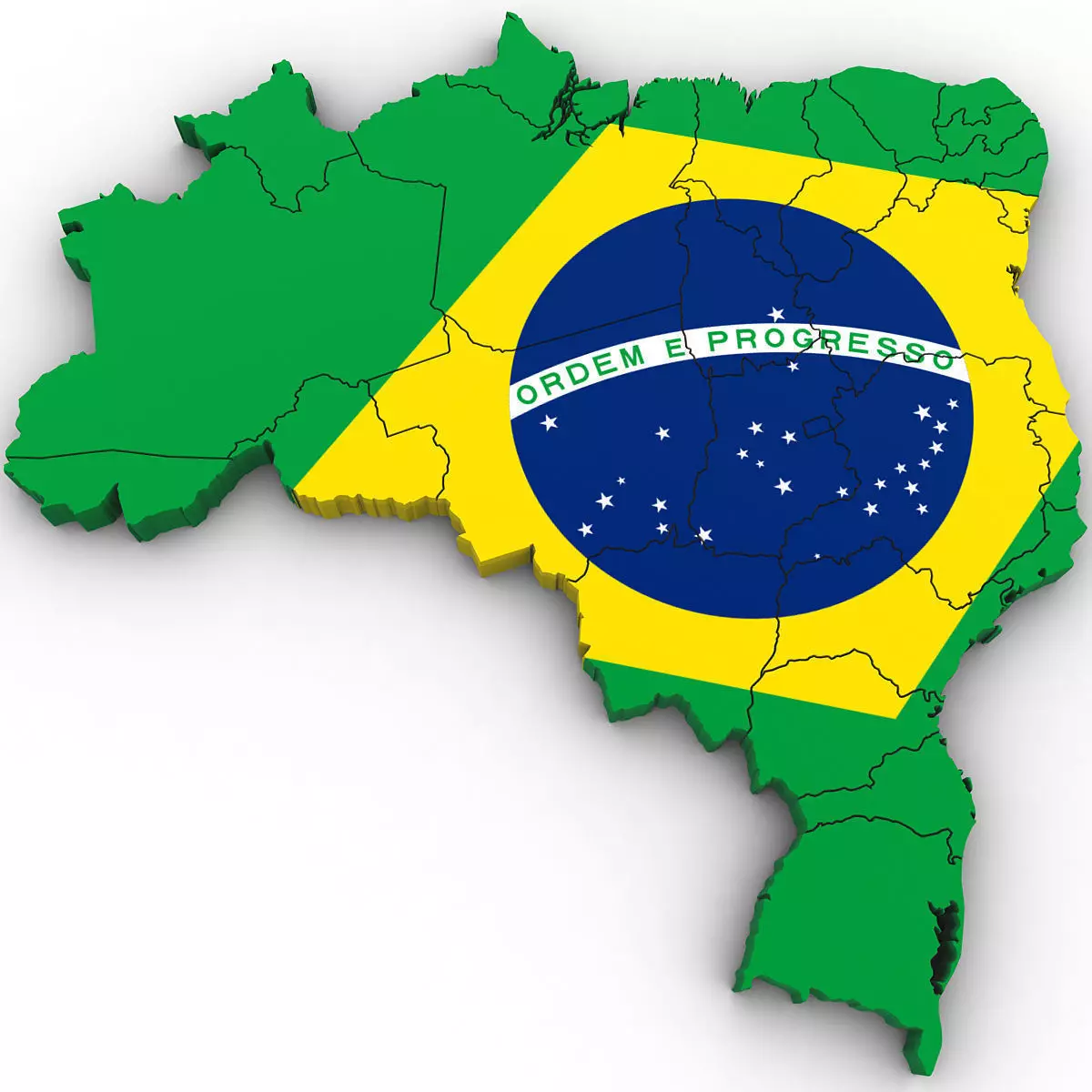 3d Political Map of Brazil 3D model_0