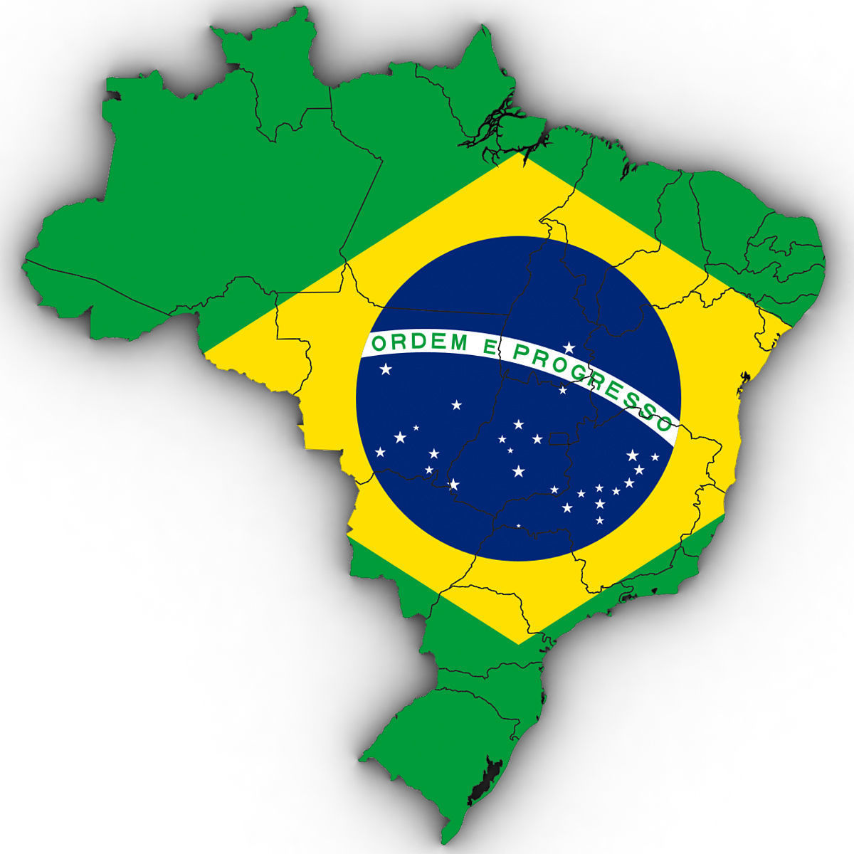 3d Political Map of Brazil 3D model_4