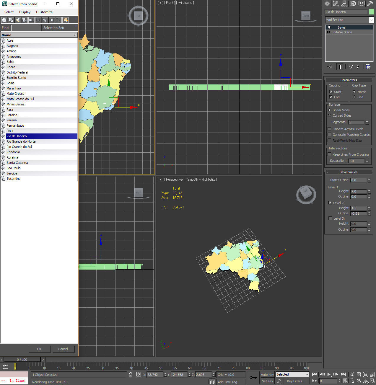 3d Political Map of Brazil 3D model_8