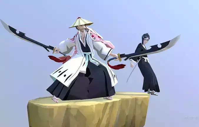 Captain Kyuraku and Leutinant Nanao Idle  Animated bleach