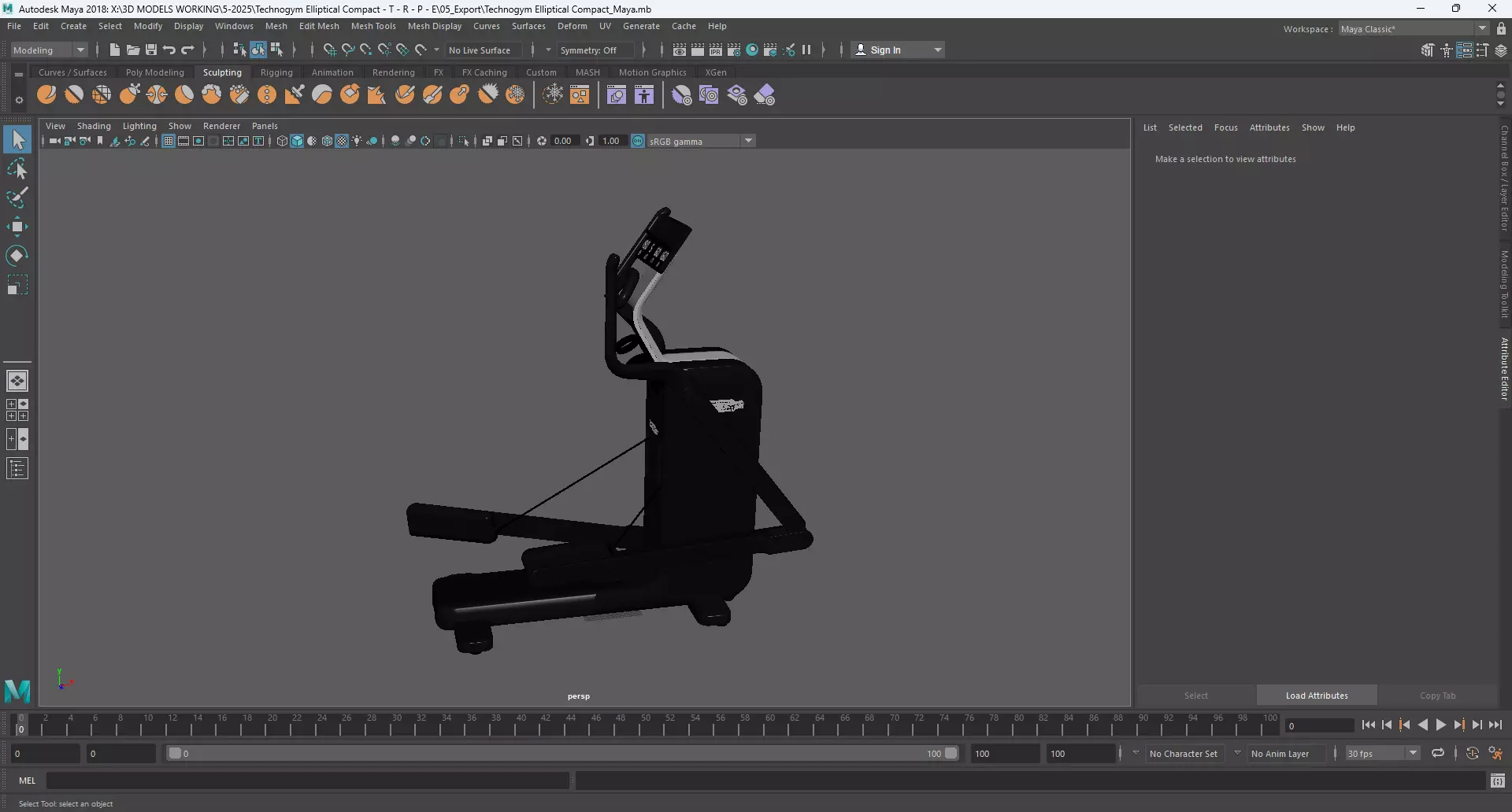 Technogym Elliptical Compact 3D model_12
