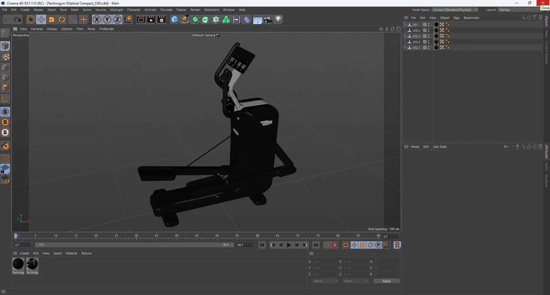 Technogym Elliptical Compact 3D model_11