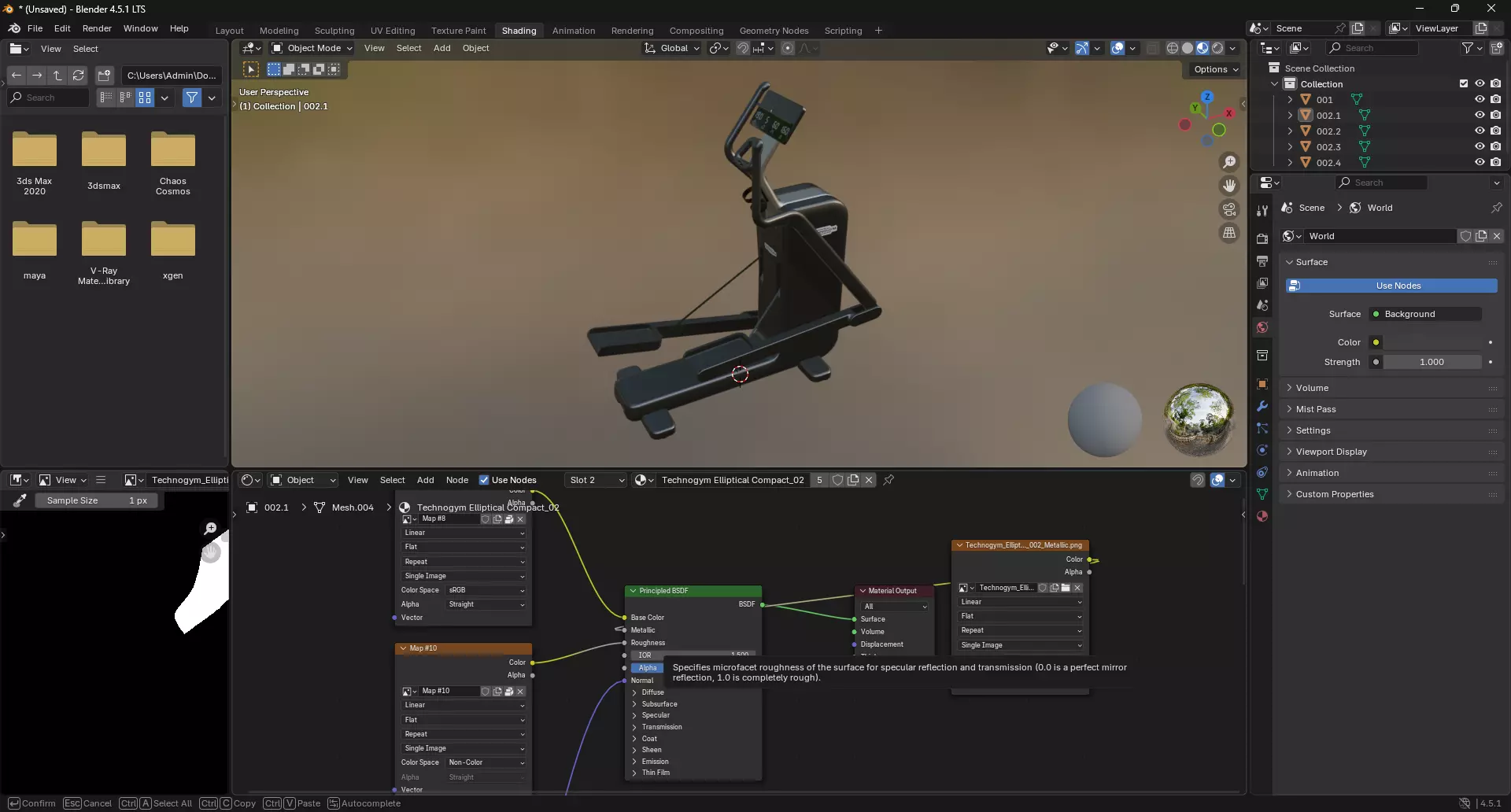 Technogym Elliptical Compact 3D model_9