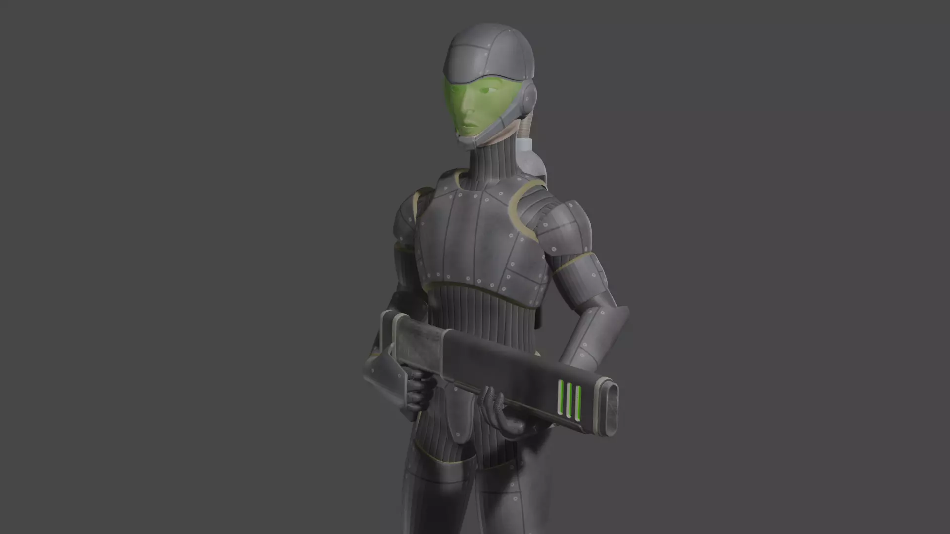 Futuristic Soldier 3D model_3