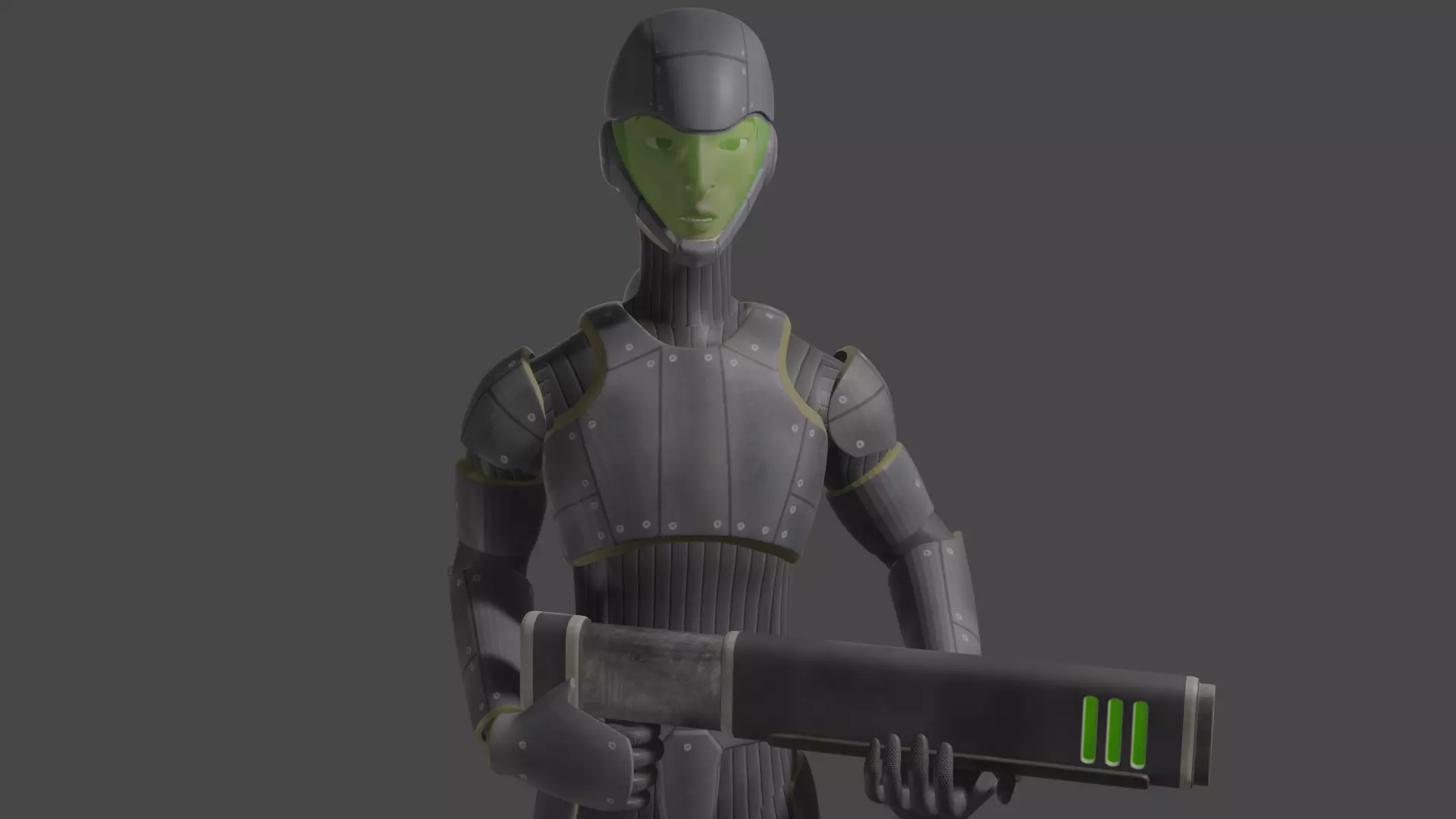 Futuristic Soldier 3D model_1