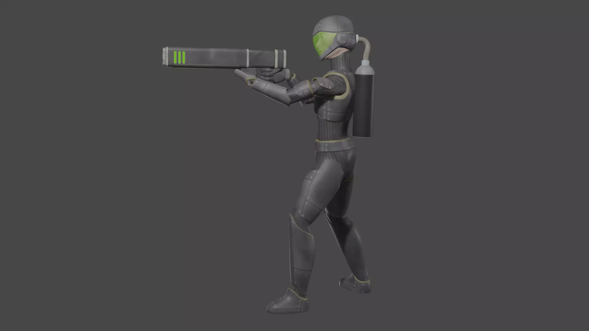 Futuristic Soldier 3D model_0