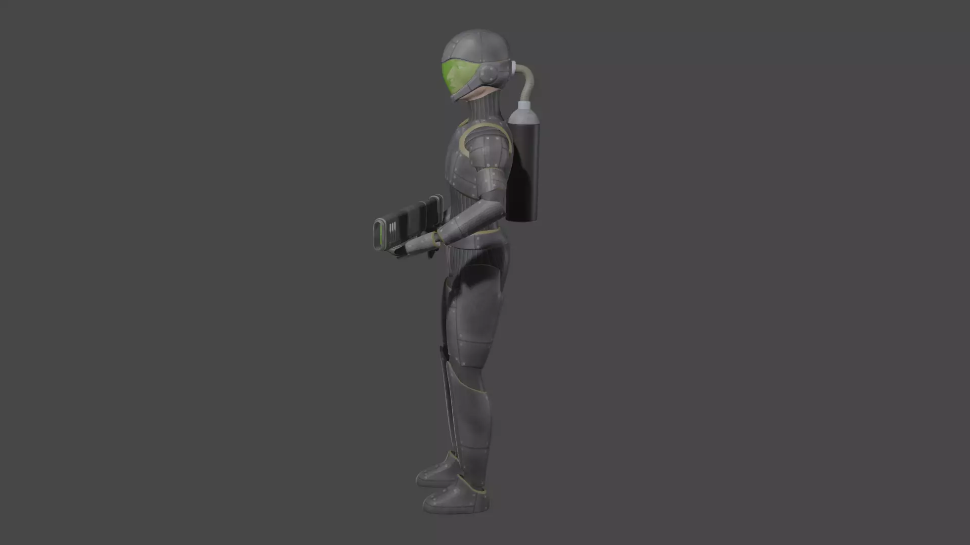 Futuristic Soldier 3D model_2