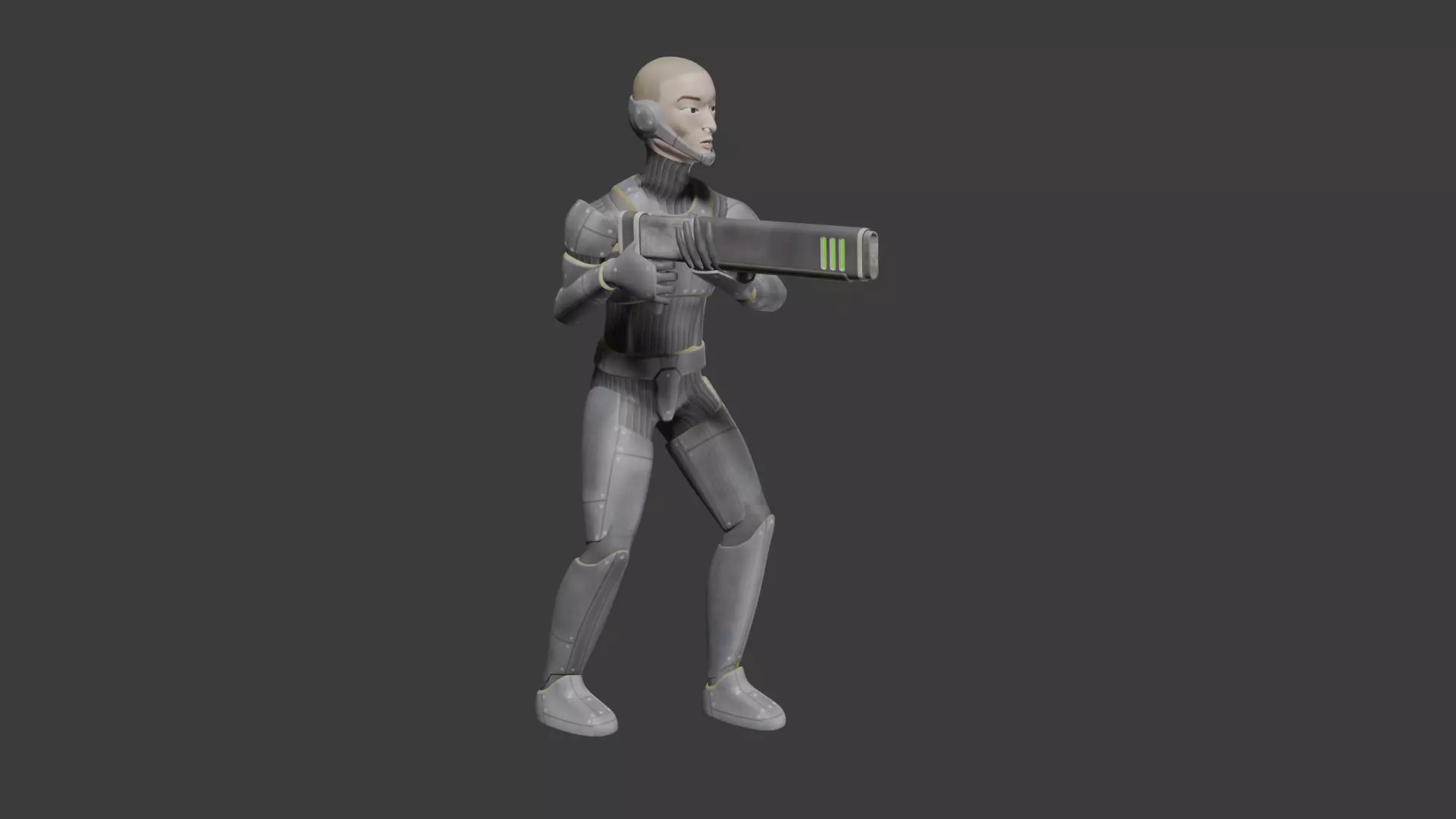 Futuristic Soldier 3D model_6