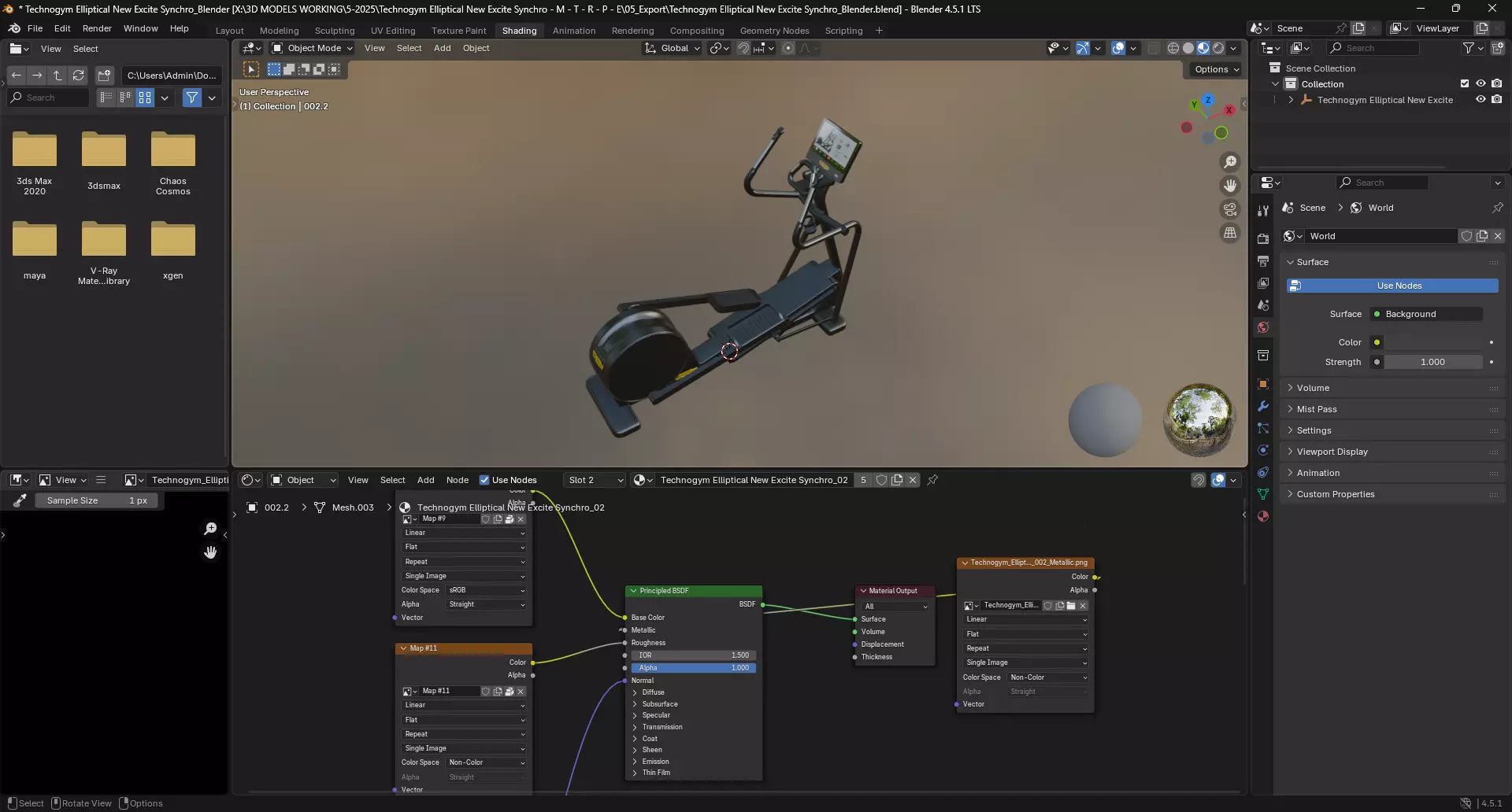Technogym Elliptical New Excite Synchro 3D model_9