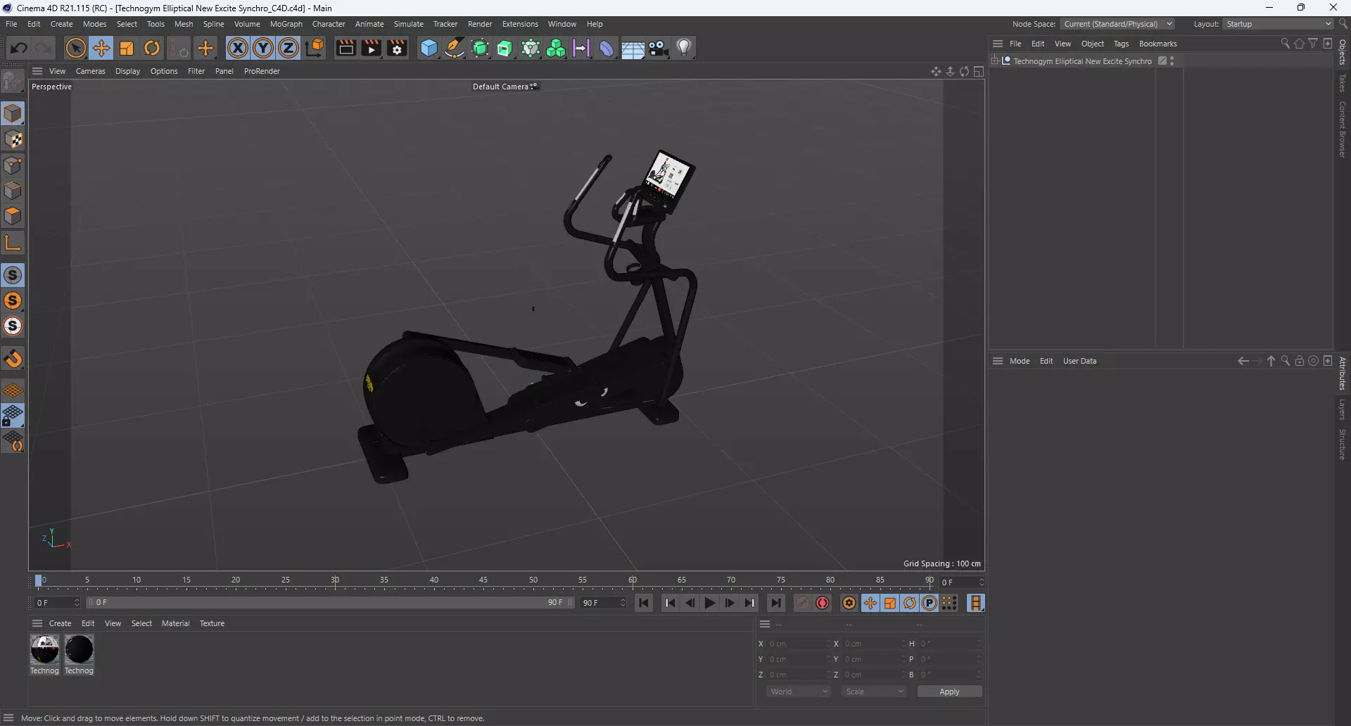 Technogym Elliptical New Excite Synchro 3D model_11