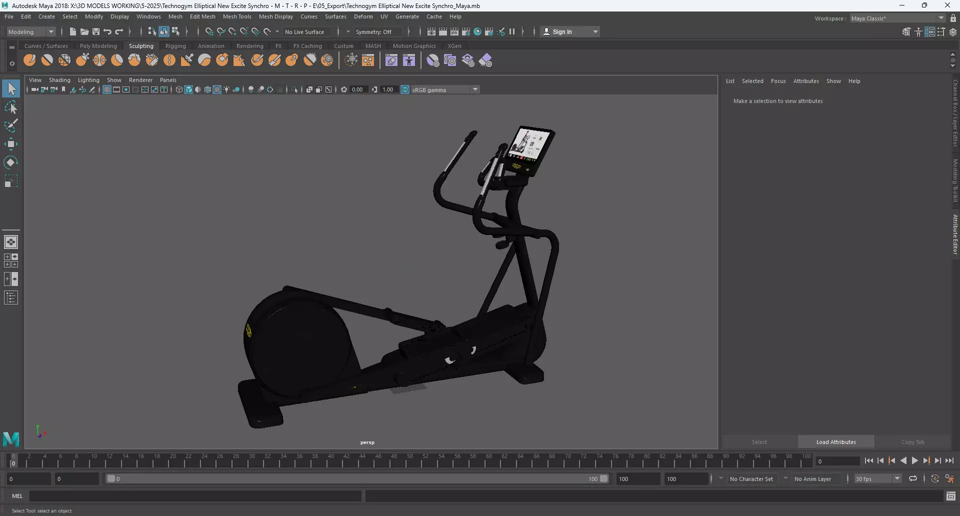 Technogym Elliptical New Excite Synchro 3D model_10