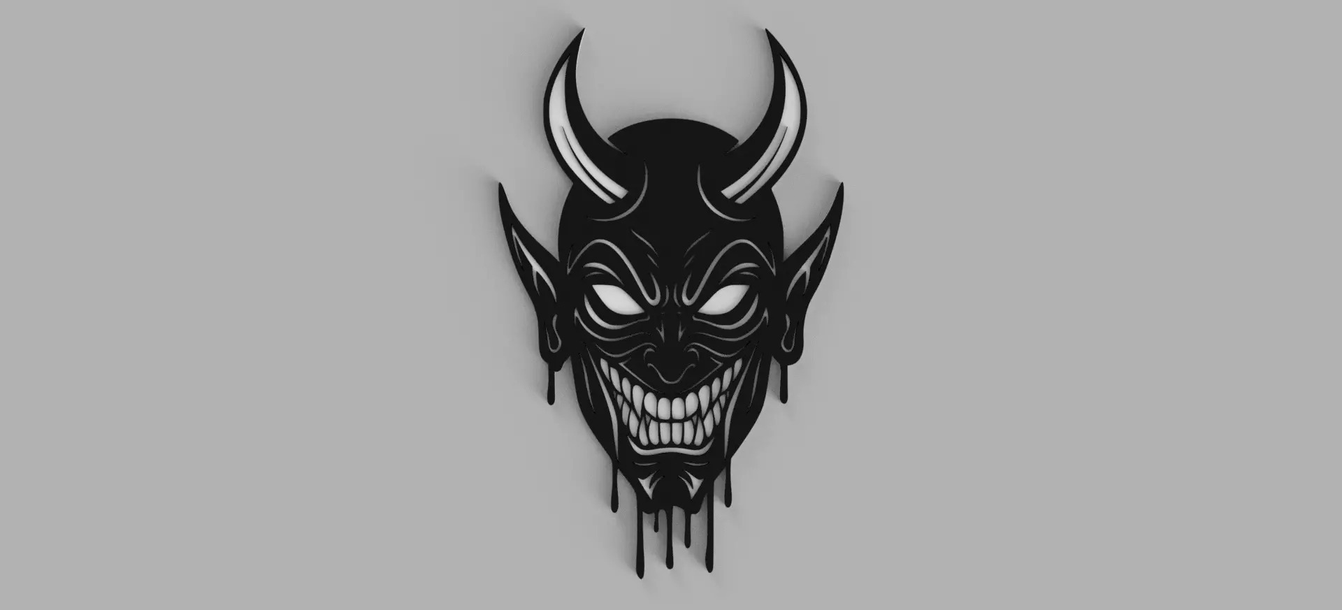 DEMON Skull Devil Picture Wall Free 3D print model