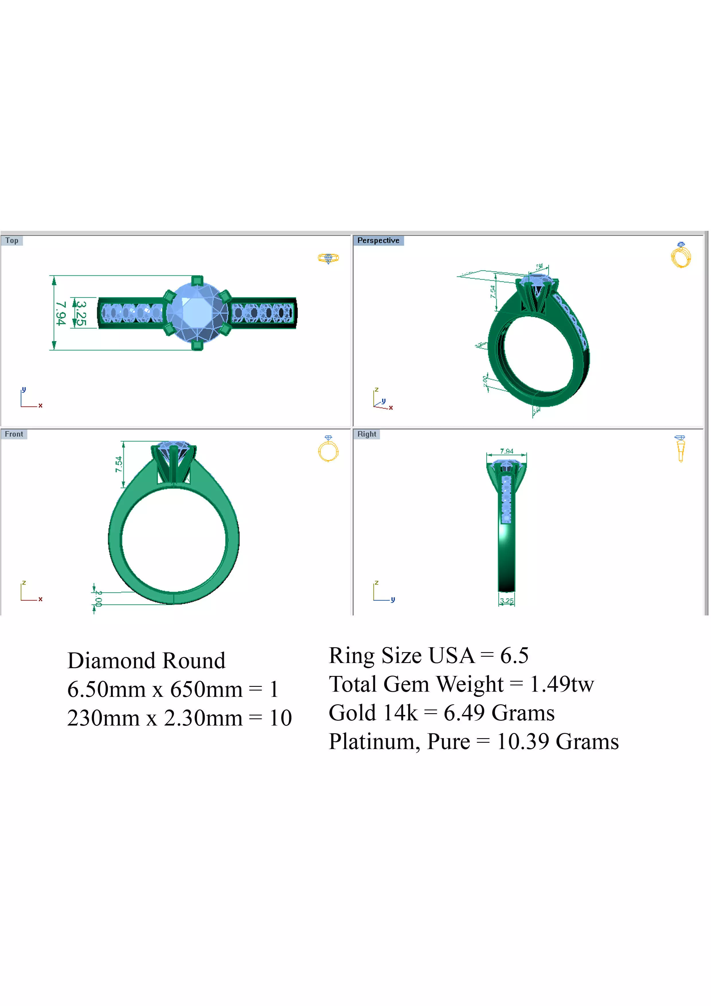 Solitaire Engagement Ring 3D print model_6