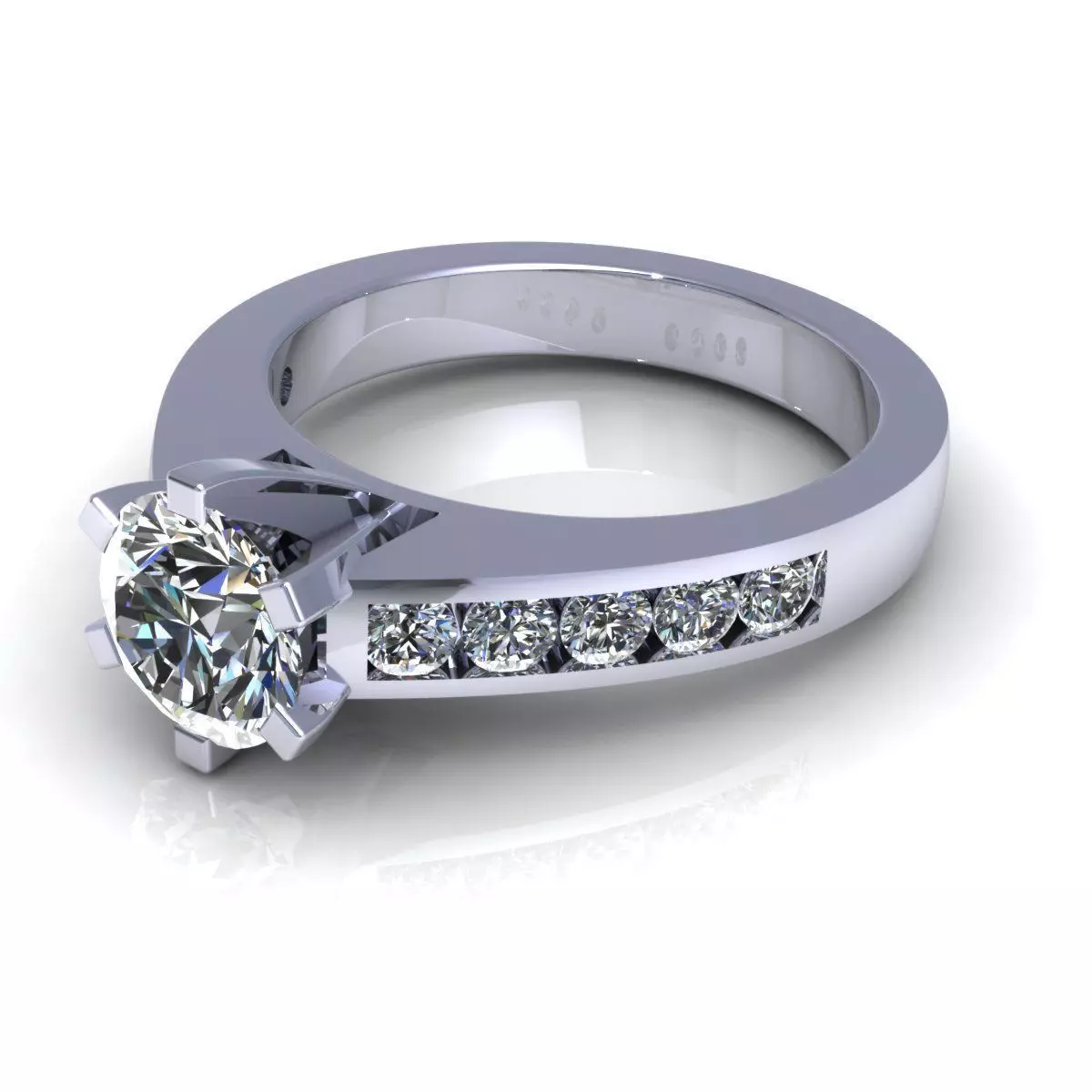 Solitaire Engagement Ring 3D print model_5