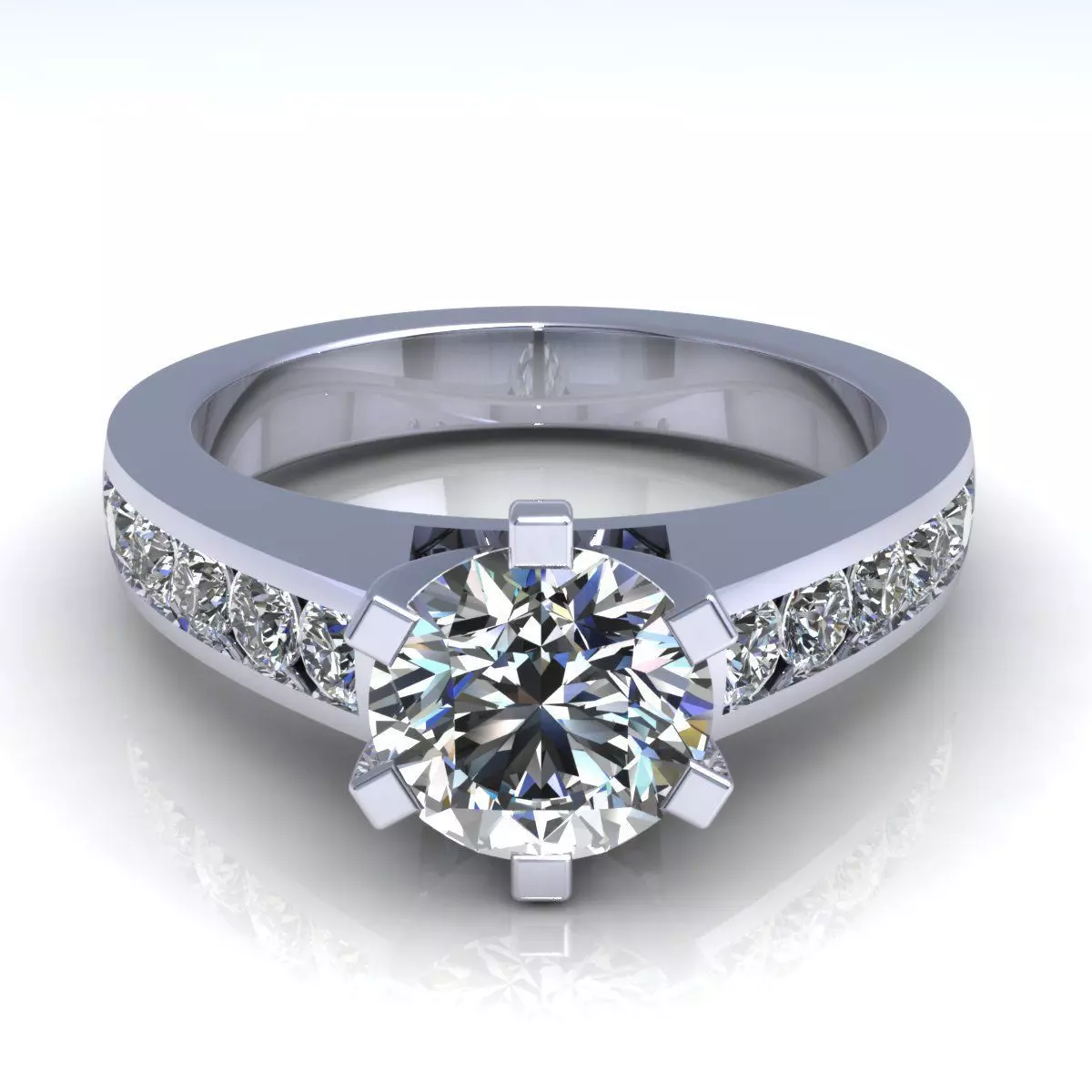 Solitaire Engagement Ring 3D print model_4