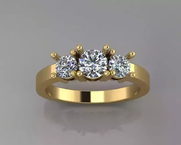 Solitaire Three Stone Diamond Ring
