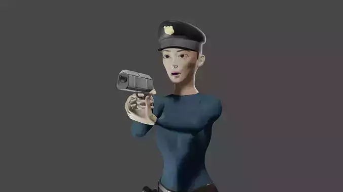 Female Cop 3D model