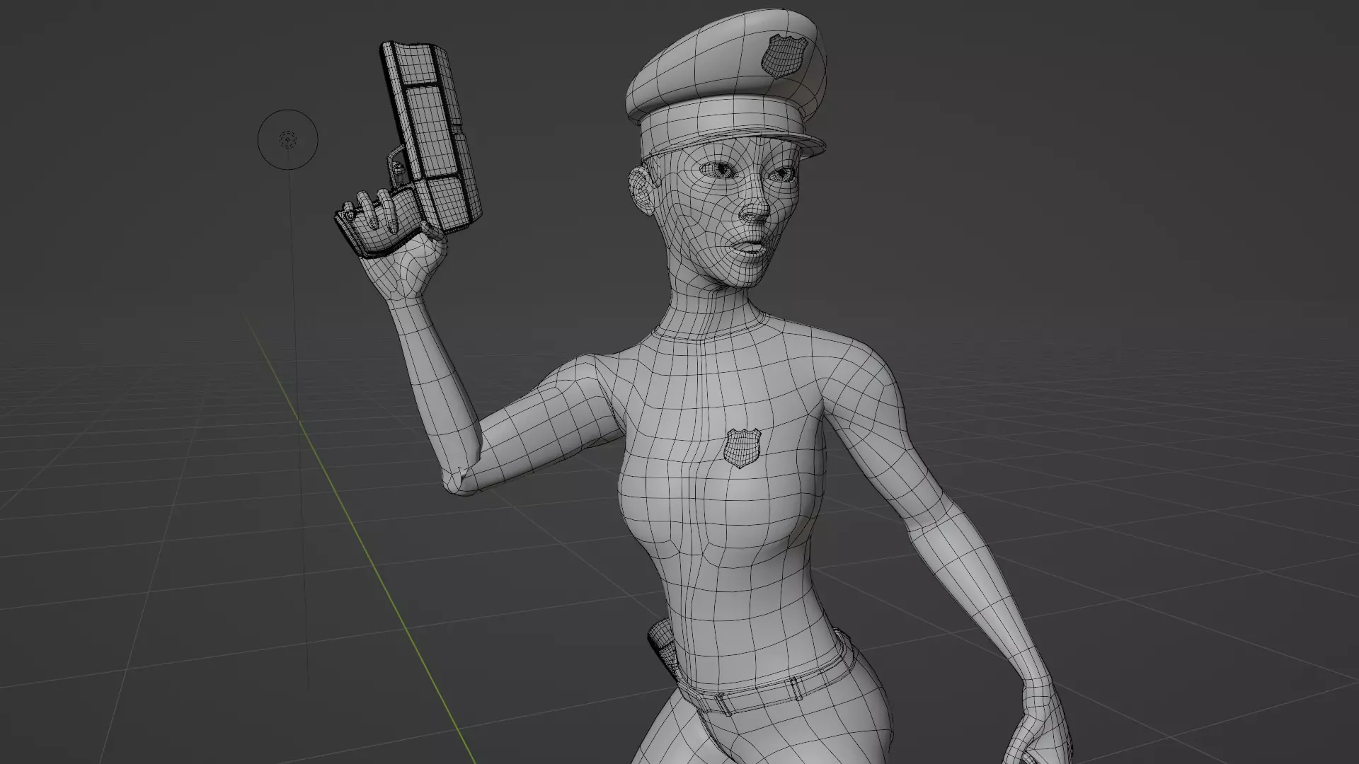 Female Cop 3D model_6