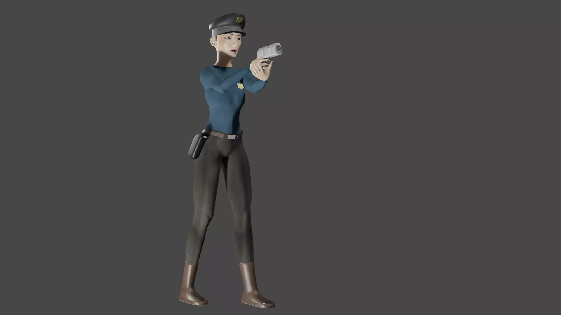 Female Cop 3D model_1