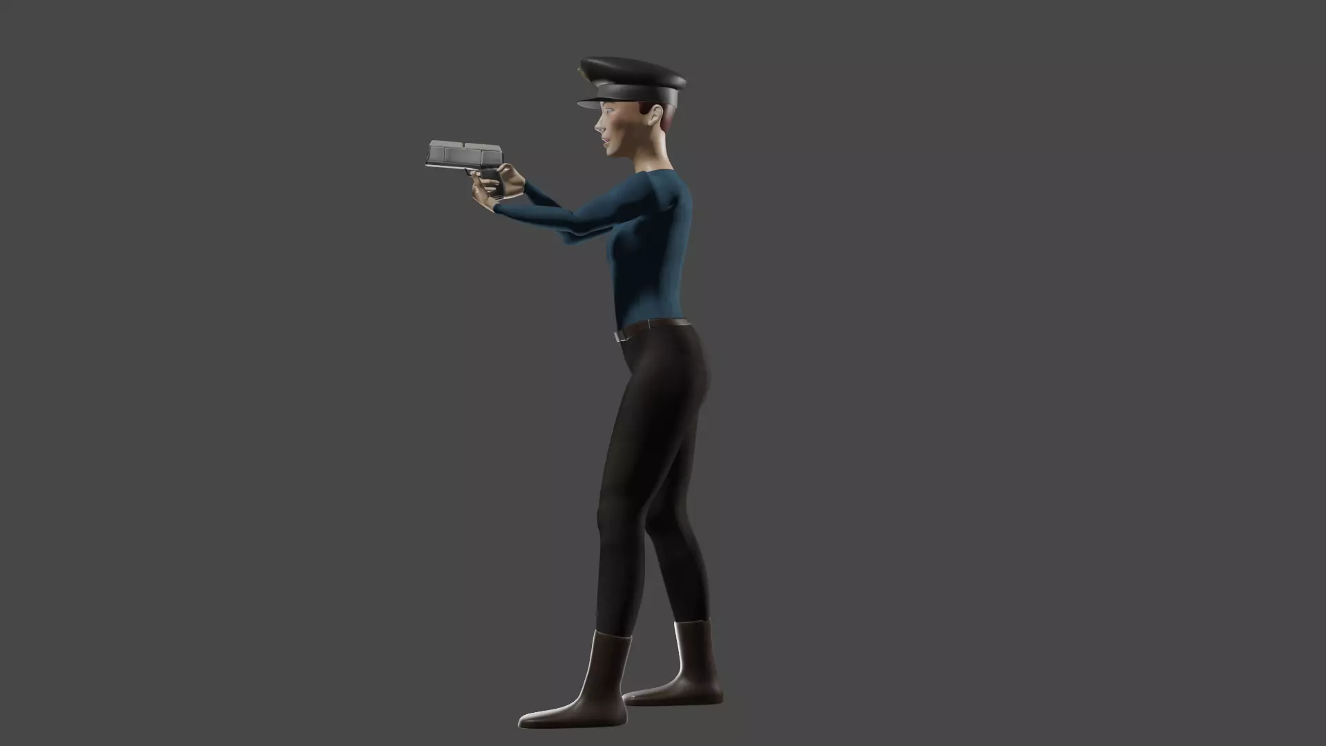 Female Cop 3D model_4