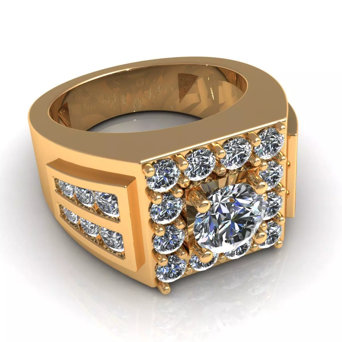 Men Diamond Ring 3D print model_5