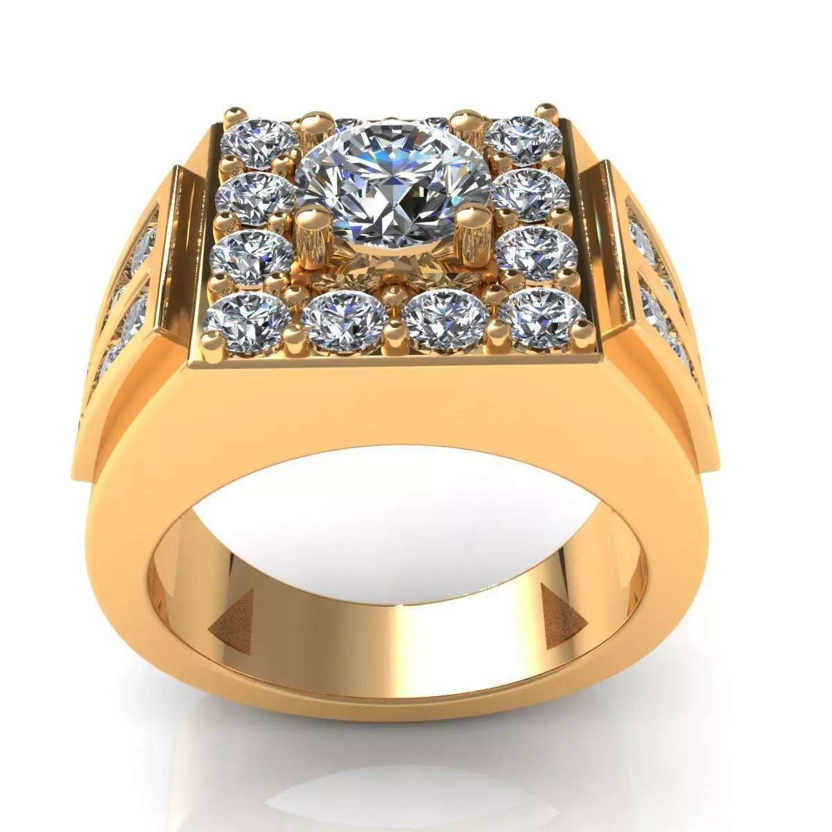 Men Diamond Ring 3D print model_3