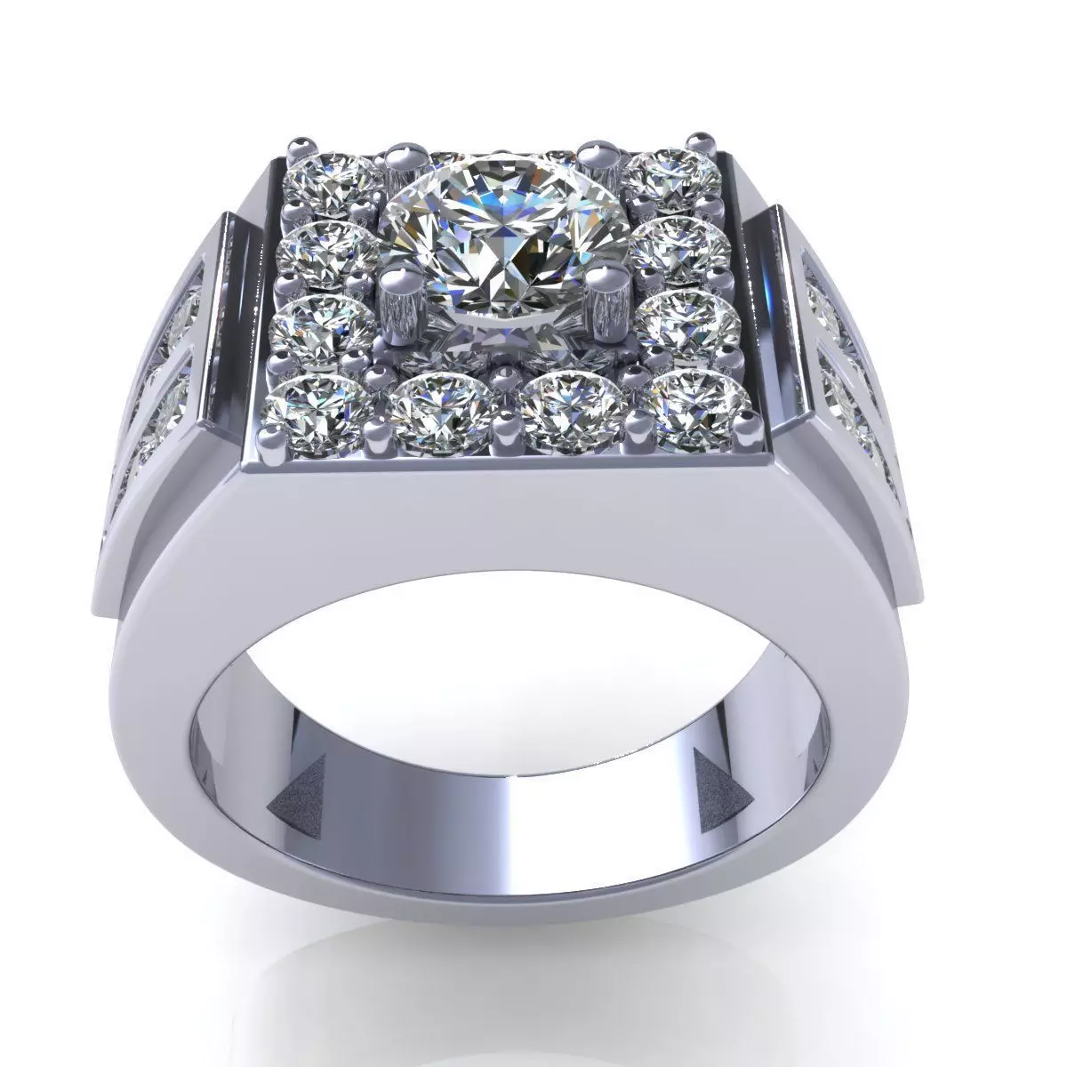 Men Diamond Ring 3D print model_2