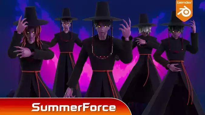 Demon Saja Boys KPop Demon Hunters 3D Model Pack CGTrader