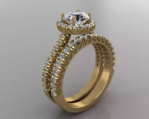 Bridal Set Pav Woman Engagement Ring