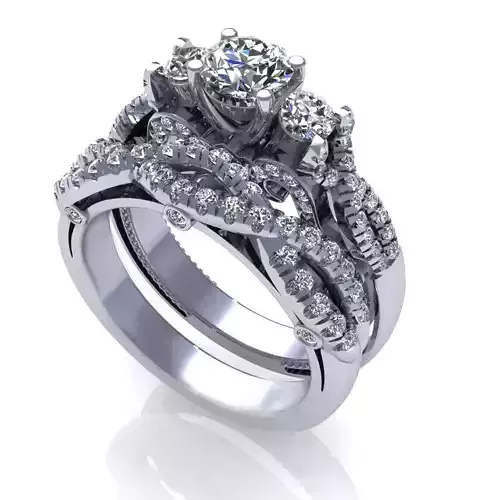 Solid Love Bridal Set Engagement Ring