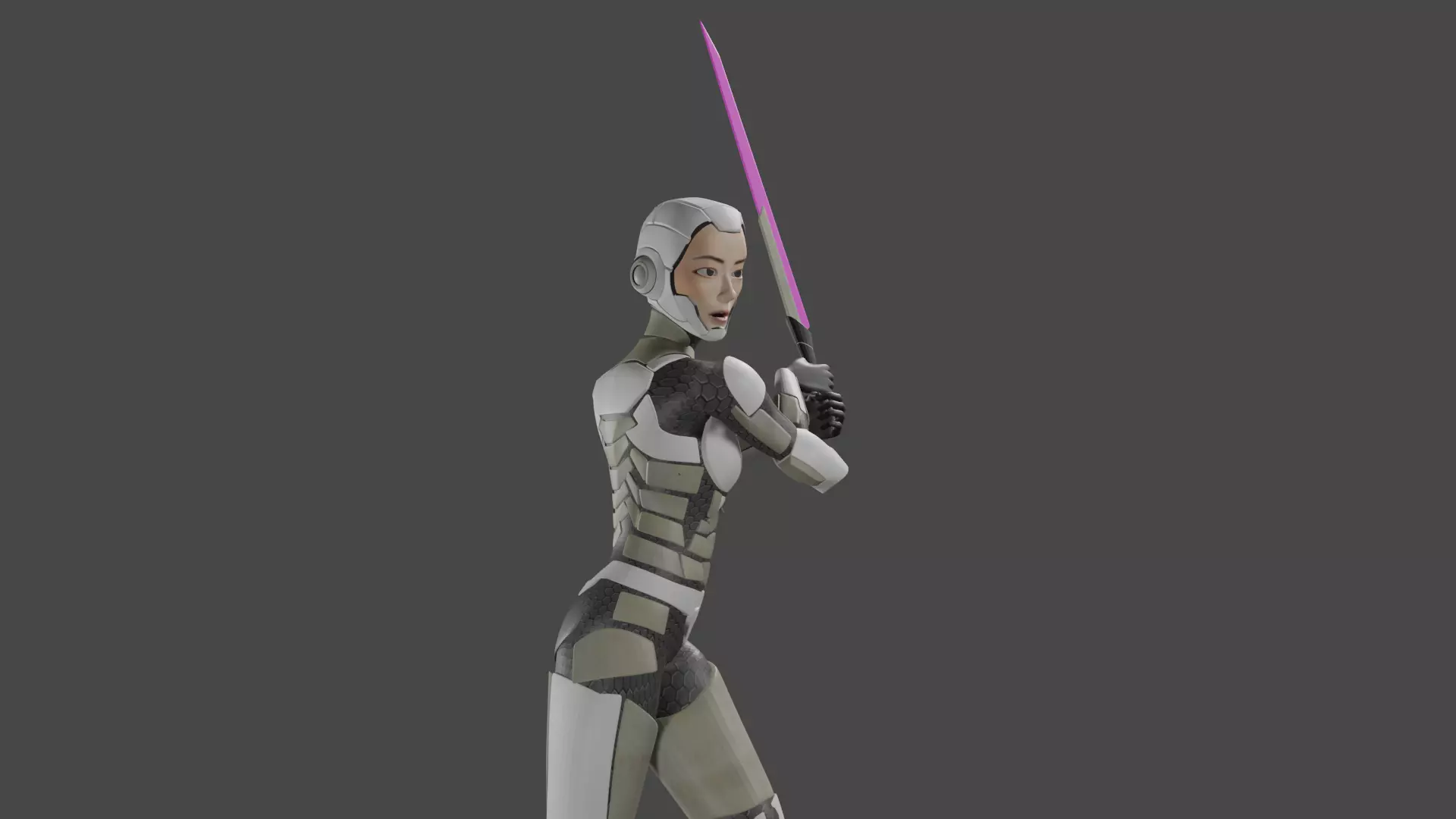Female Warrior 3D model_1