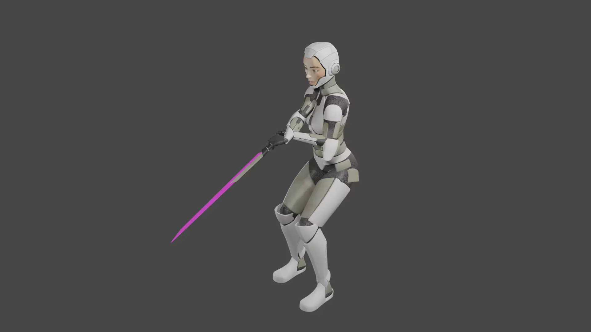 Female Warrior 3D model_3
