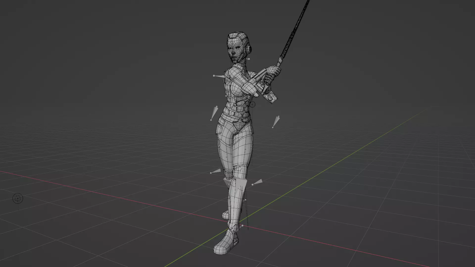 Female Warrior 3D model_4