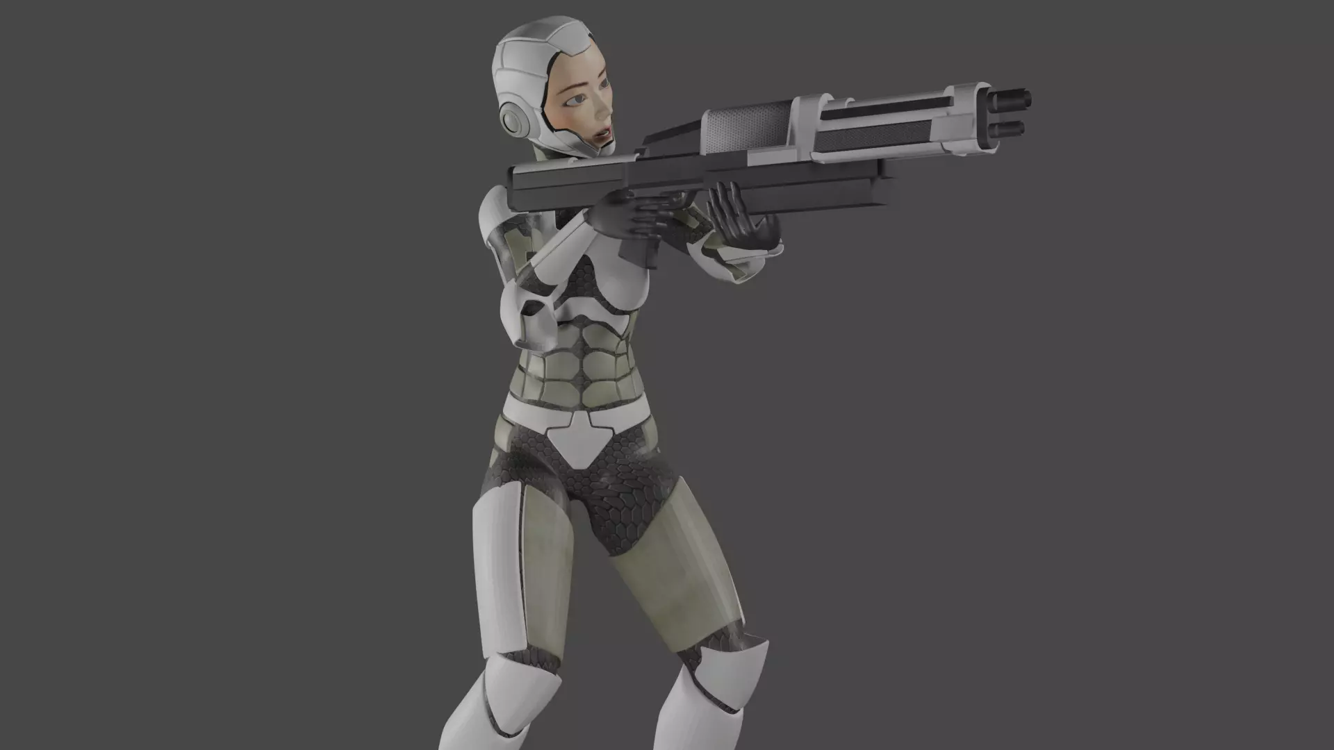 Female Warrior 3D model_0