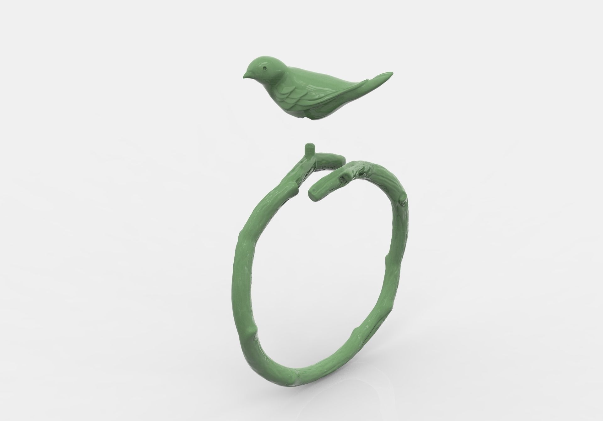 Bird ring 3D print model_4