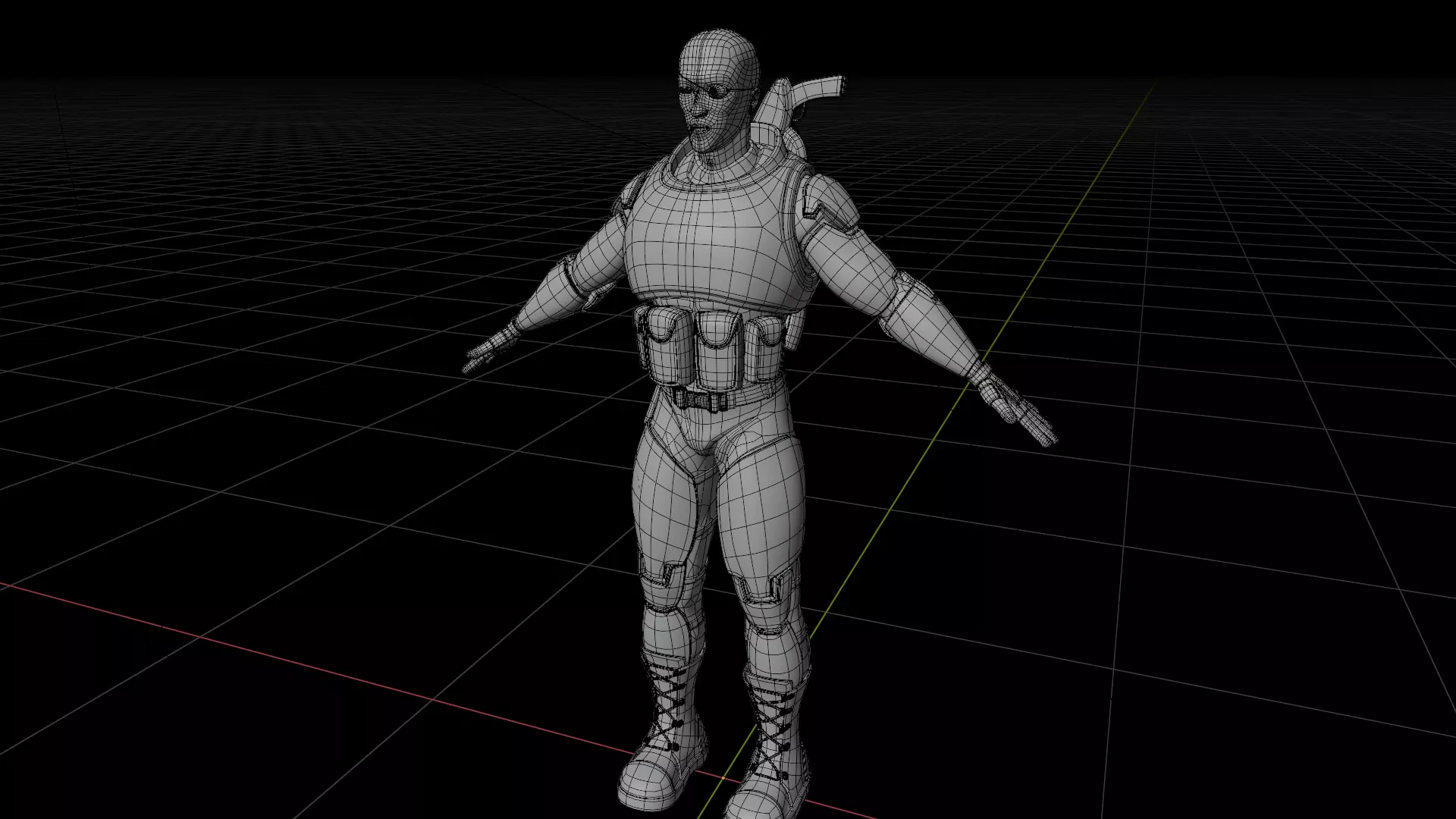 Futuristic Soldier 3D model_5