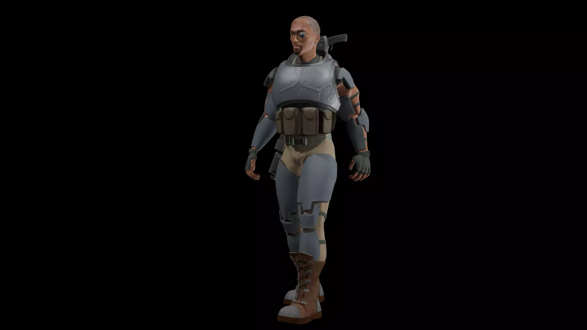 Futuristic Soldier 3D model_4