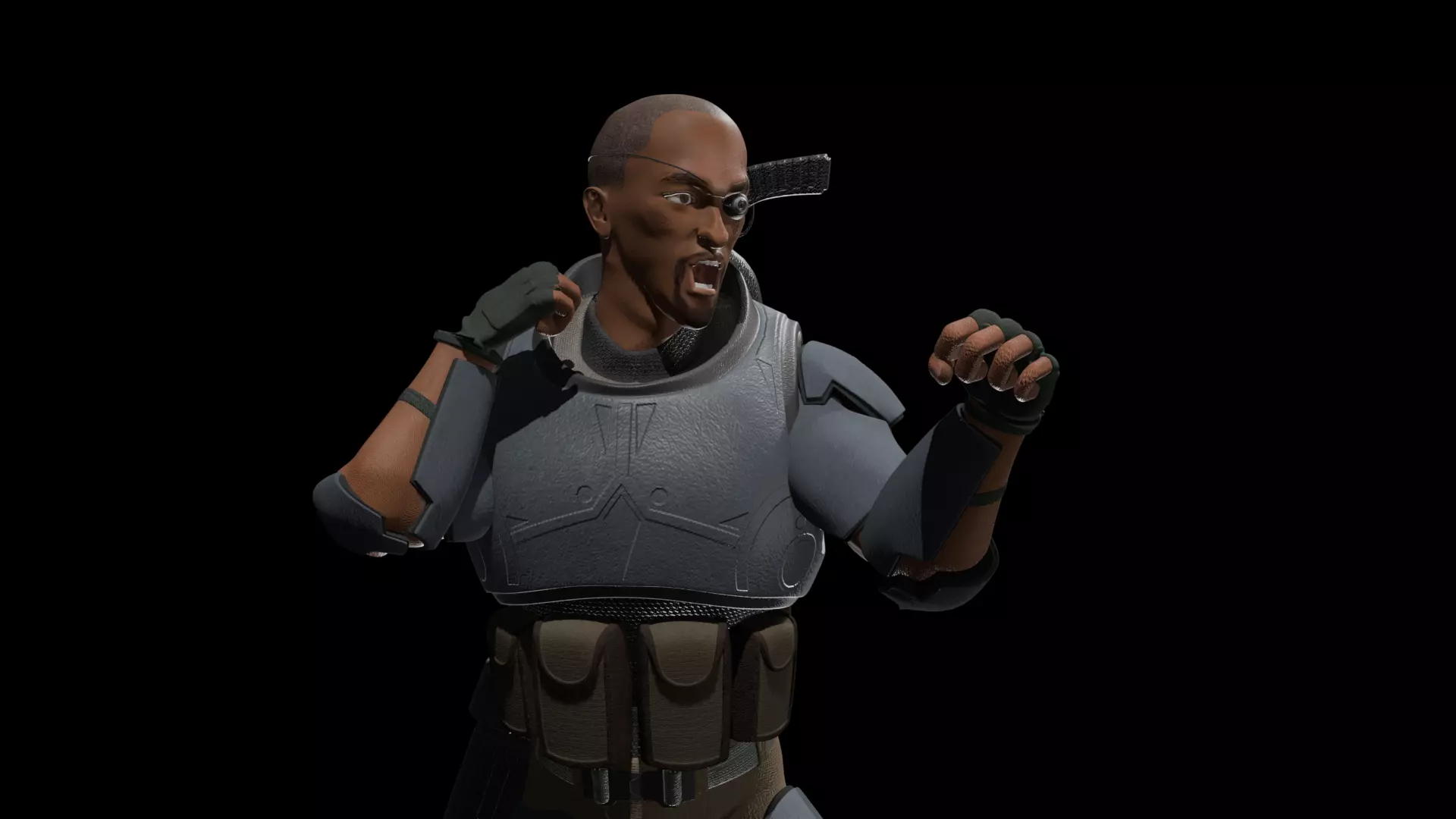 Futuristic Soldier 3D model_2