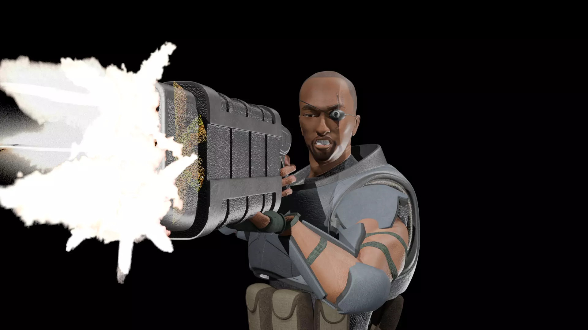 Futuristic Soldier 3D model_1