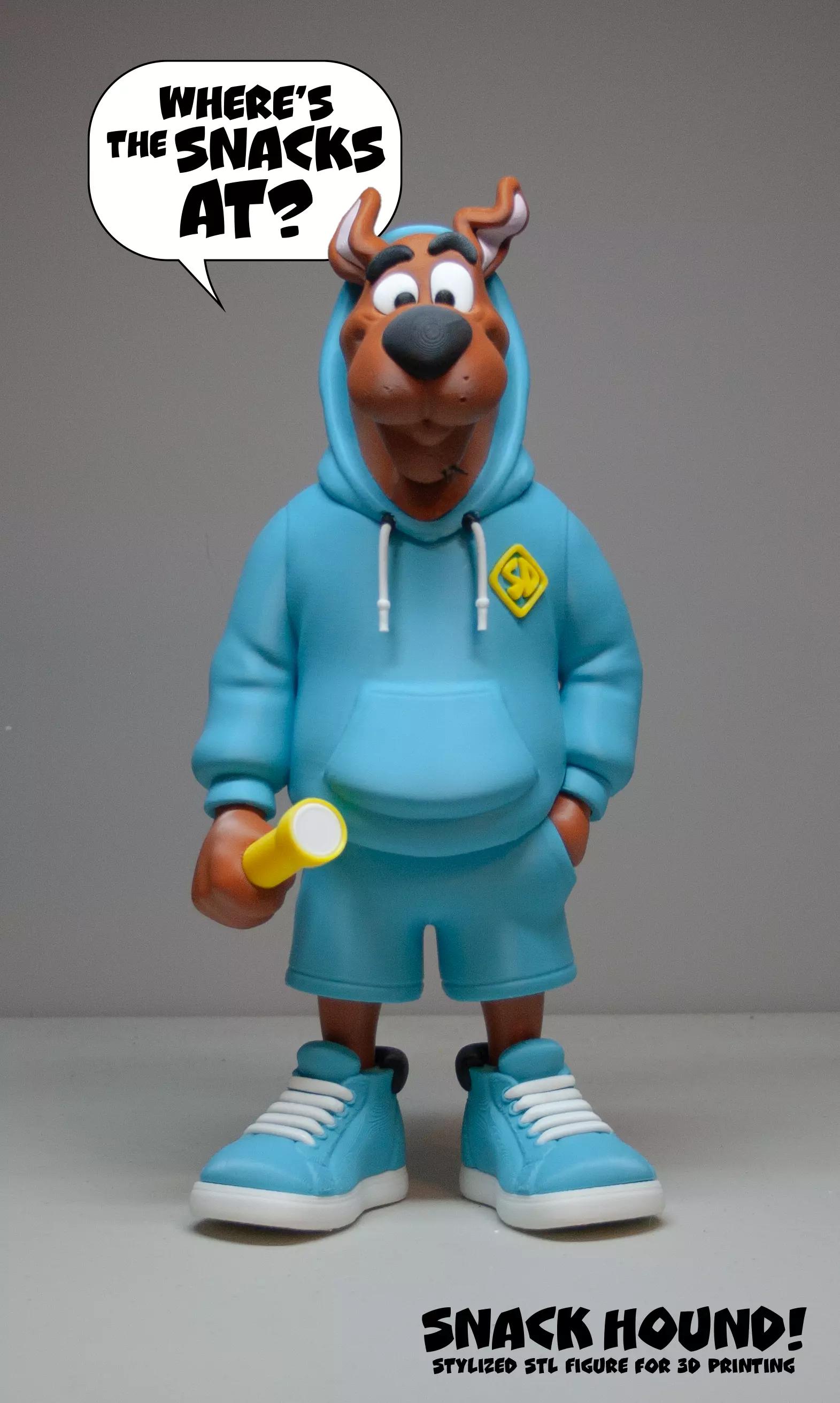 Scooby Urban Style STL Figure Fan Art 12 inches Tall 3D print model_3