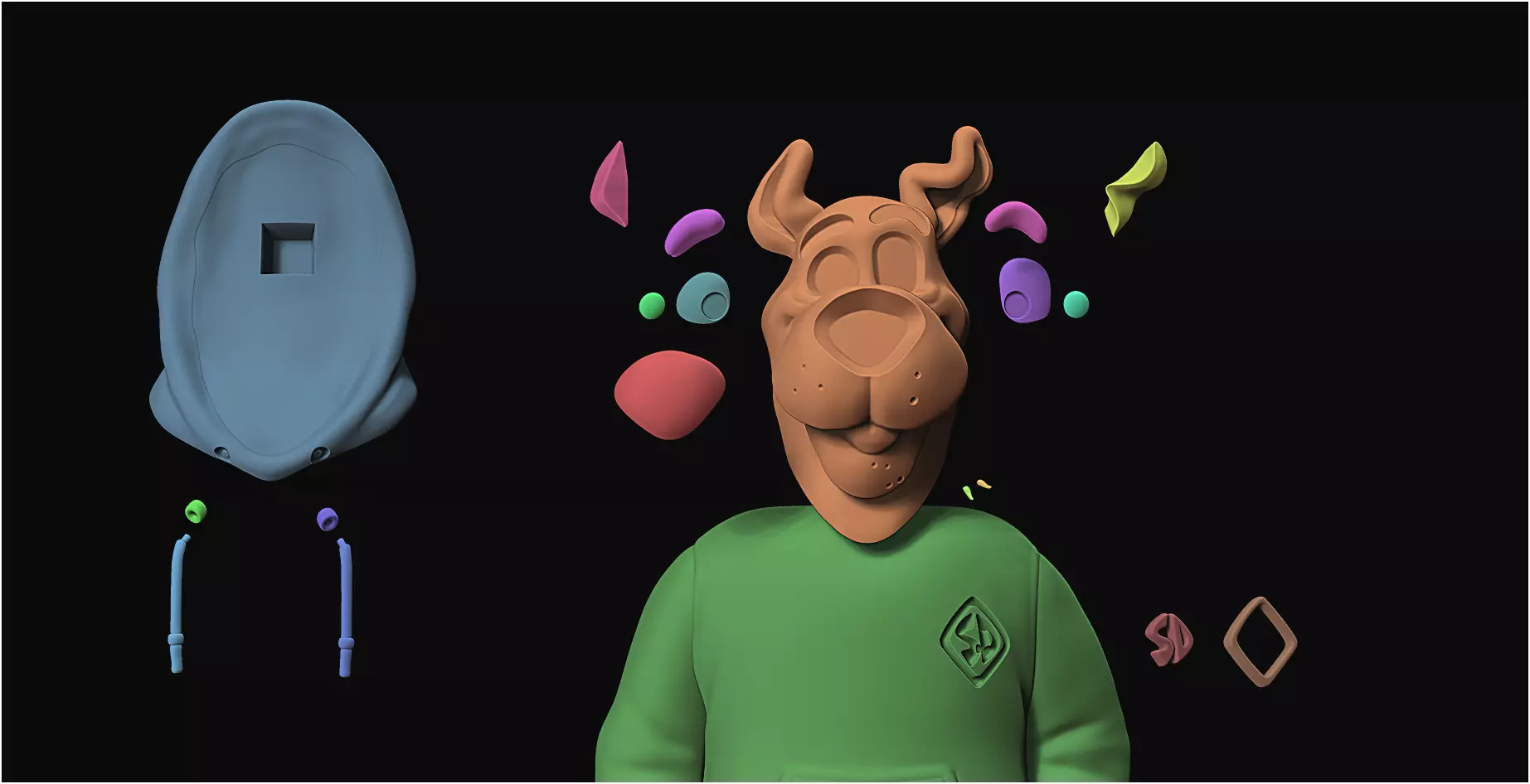 Scooby Urban Style STL Figure Fan Art 12 inches Tall 3D print model_7