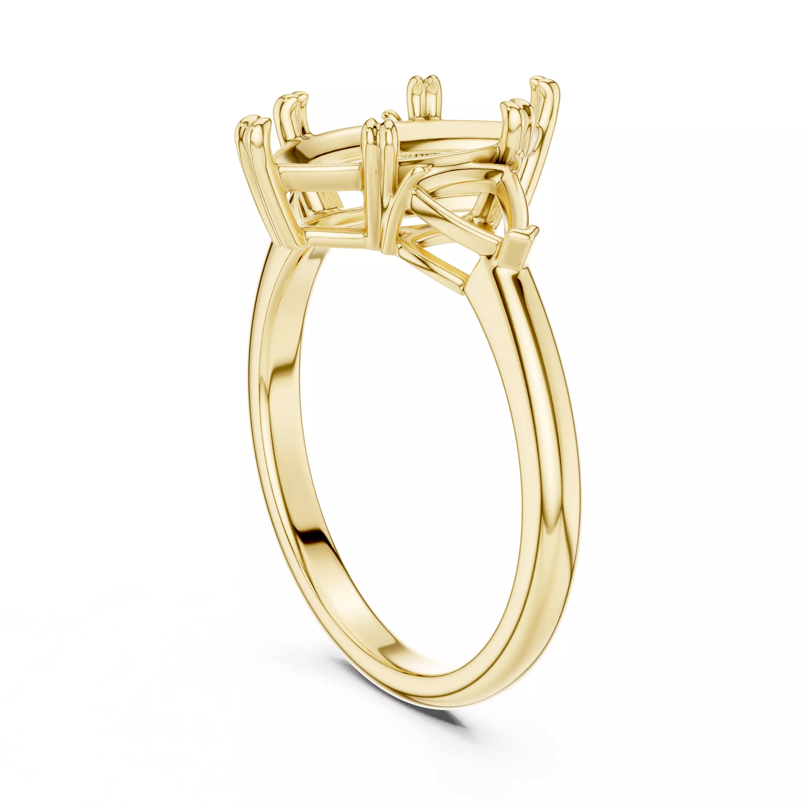 Three Diamond Marquise and Trillion Cut Ring 3DM STL Video 3D print model_6
