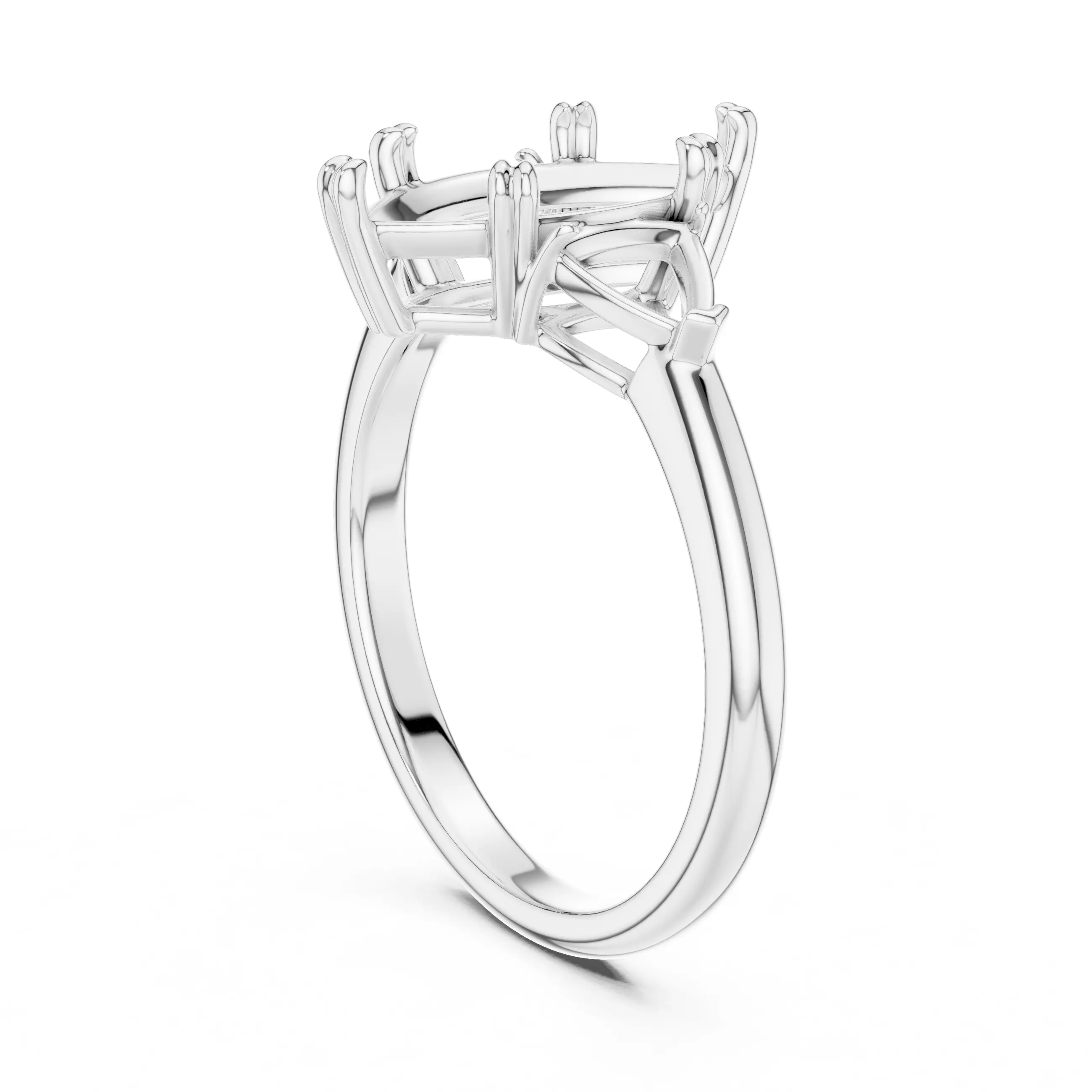 Three Diamond Marquise and Trillion Cut Ring 3DM STL Video 3D print model_9