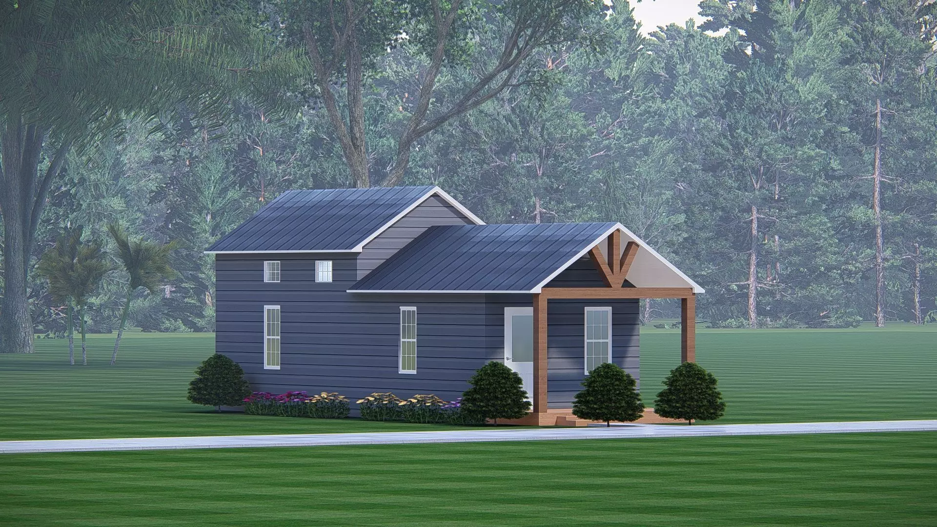 Modern Tiny House Exterior with Minimalist Design 3D model